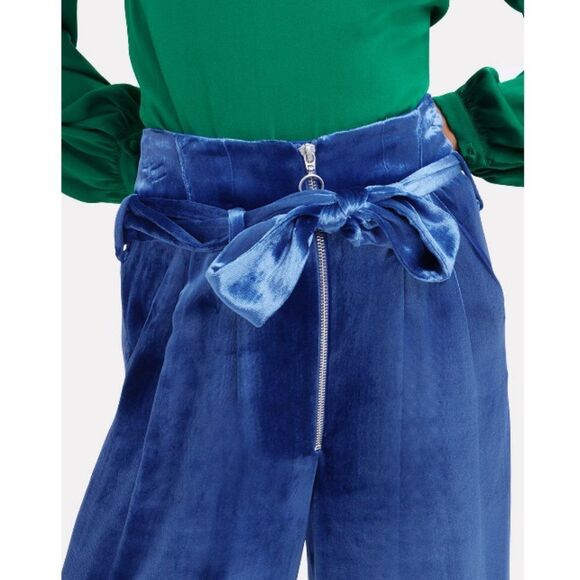 INTERMIX Sz. 6 New Claudia Velvet Pleated Wide-Leg Pants - Picture 4 of 12